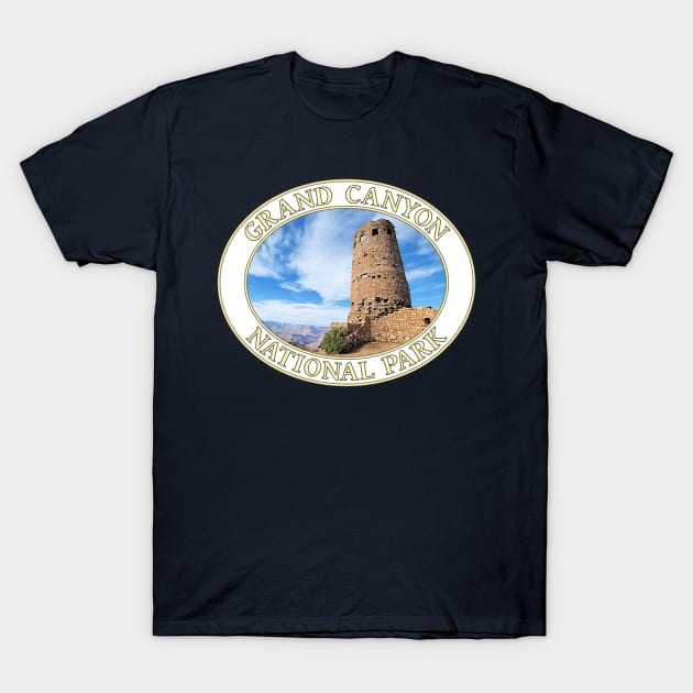 Desert View Watchtower at Grand Canyon National Park in Arizona T-Shirt by GentleSeas